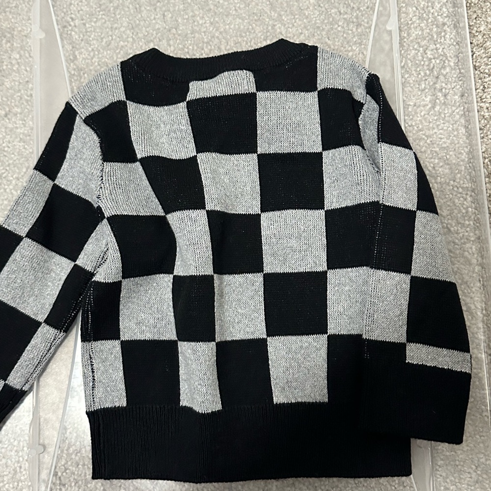 Cat & Jack Black and Gray Crew Neck Sweater - Picture 2 of 3